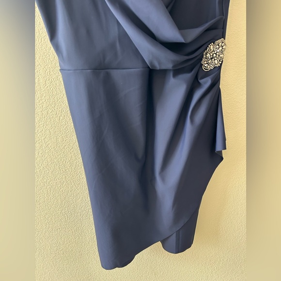 Alex Evenings Side Ruched Cocktail Dress In Navy NWOT Size 18 - Picture 6 of 11
